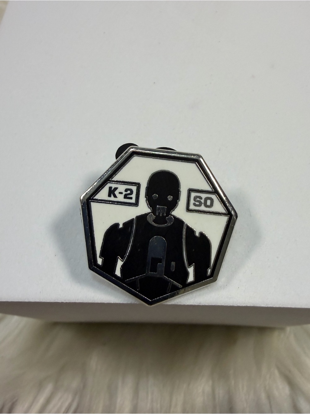 💜3/$15💜 DISNEY K-2SO Star Wars Enamel Pin — Black & White Octagon